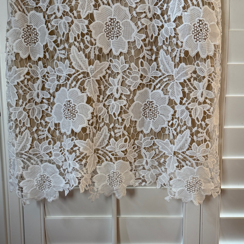 Ronni Nicole White Floral Lace Midi Dress - Picture 3 of 9
